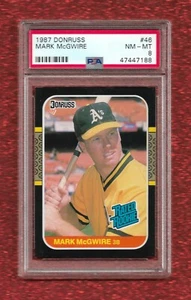 1987 DONRUSS RATED ROOKIE #46 MARK McGWIRE RC PSA 8 NM-MINT CENTERED ATHLETICS  - Picture 1 of 1