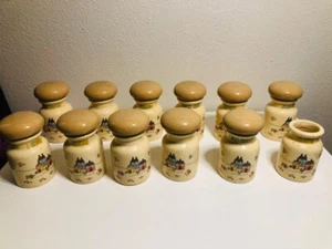 Juego de 12 frascos de especias vintage Heartland by Pomerantz con tapas (falta 1 tapa) - Imagen 1 de 8