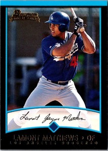 2001 Bowman Draft Picks & Prospects Lamont Matthews #BDP15 Los Angeles Dodgers