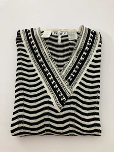 Precioso Suéter Jersey De Colección Gianfranco Ferre Negro Blanco Cuello en V EU 42 UK 12 - Imagen 1 de 8