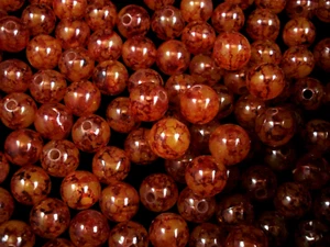Beads Plastic 12mm Round Burnt Orange 25pc Crafts Jewellery Jewelry - Foto 1 di 2