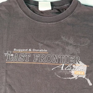 Vintage T Shirt Size L - Alaska The Last Frontier Rugged & Durable - Picture 1 of 2