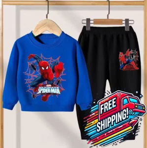 Spiderman Kids Sweatshirt Tops + Pants Hoodie Jumper Pullover 2PCS Outfits - Picture 1 of 10