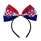 Vibrant Soccer Game Cheering Bowknot Headwear Hair Hoop for Enthusiasts