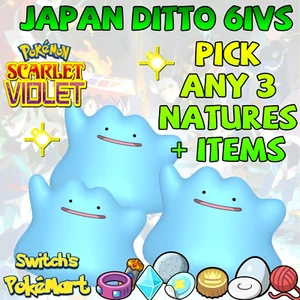 6IVS JAPAN DITTO | FOREIGN DITTO 6IVS DITTO FOR BREEDING PICK ANY 3 NATURES ITEM - Picture 1 of 2