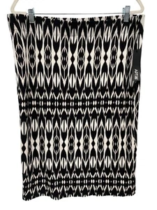 APT 9 Jersey Pencil Skirt Size XL Geometric Black White Business Casual Work NEW - Picture 1 of 8