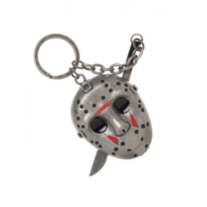 Bioworld - Friday the 13th Jason Mask & Machete 3D Keychain, Hockey Mask - Picture 1 of 6