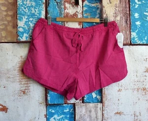 Women's Time and Tru Garment Dye Pull On Shorts LARGE Hot Pink NEW - Picture 1 of 11