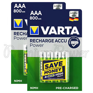 8 X VARTA AAA 800mAh Piles Rechargeable NI-MH 1.2V HR03 Micro 56703 Batterie