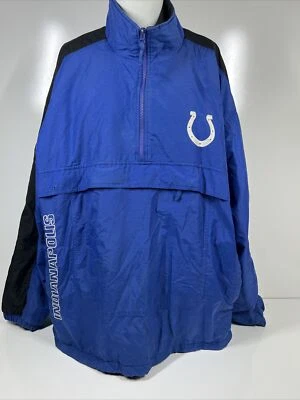 复古 NFL 印第安纳波利斯小马队蓝色抓绒衬里夹克足球男女通用尺寸 2XL — 第 1/4 张图片