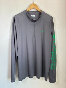 Columbia Shirt Mens XL Grey PFG UPF 50+ Fishing Casual Pullover Outdoor Half Zip