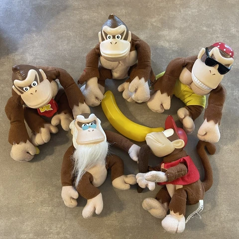 Nintendo N64 Donkey Kong Funky Plush Toy Site Promo VTG 1999 Vinyl Head Lot Cover