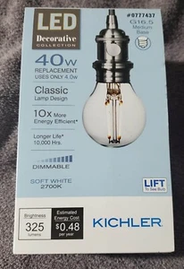 KICHLER Decorative Collection 40-Watt SOFT WHITE G16.5 LED Light Bulb - Picture 1 of 6