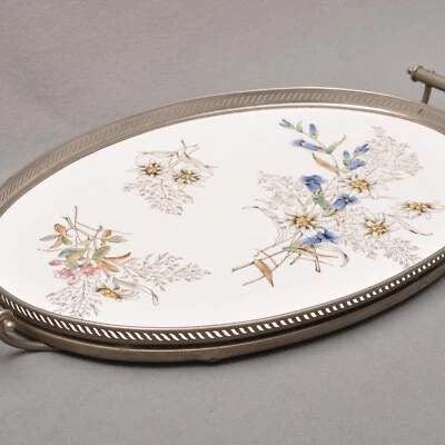 Pretty Nouveau Wächtersbach Tray Blumenmuster With Metal Fitting, - Image 1 of 4