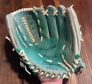 RARE Green GEORGE COATS Vintage Leather Hurricane Baseball Glove RHT Mitt Righty - Bild 1 von 11