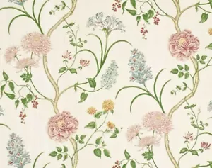 SANDERSON CURTAIN FABRIC DESIGN "Summer Tree" 2.1 METRES LILAC 100% LINEN - Picture 1 of 6
