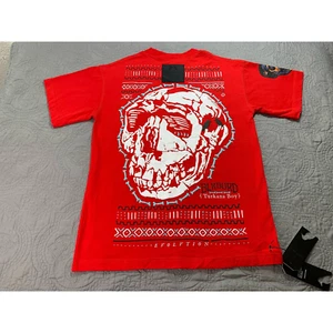 Camisa BlkBurd Nueva Con Etiquetas Para Hombre Grande Extra Turkana Niño Roja Manga Corta Homo Erectus - Imagen 1 de 13