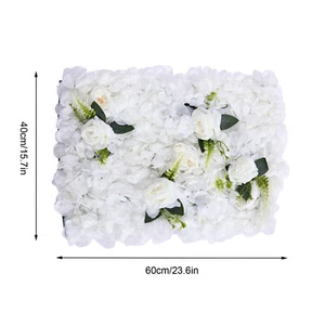Artificial Wedding Silk Flower Wall Decor Background Rose Floral Panels 6 Pcs - Picture 1 of 13