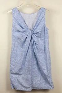 Gap Womens Shift Dress NEW 2 blue white Cotton summer twisted back sleeveless  - Picture 1 of 5