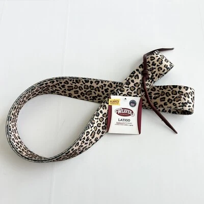 全新 WEAVER 图案 Poly Latigo 领带孔 豹纹 1 3/4 英寸 X 60 英寸 — 第 1/3 张图片