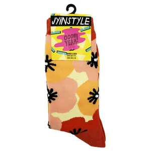 Oooh Yeah Peach Flower Power Womens Crew Socks OSFM Size 9-11 Gift Her - Picture 1 of 5
