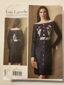  Vestido Vogue V1559 Guy Laroche Patrón Misses Hombro Descubierto 6-14 - Imagen 1 de 2