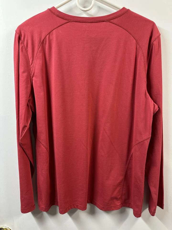Camisa LL Bean Red Capa Base Crew Para Mujer’s XL Manga Larga Mezcla de Algodón Foto 1 de 4