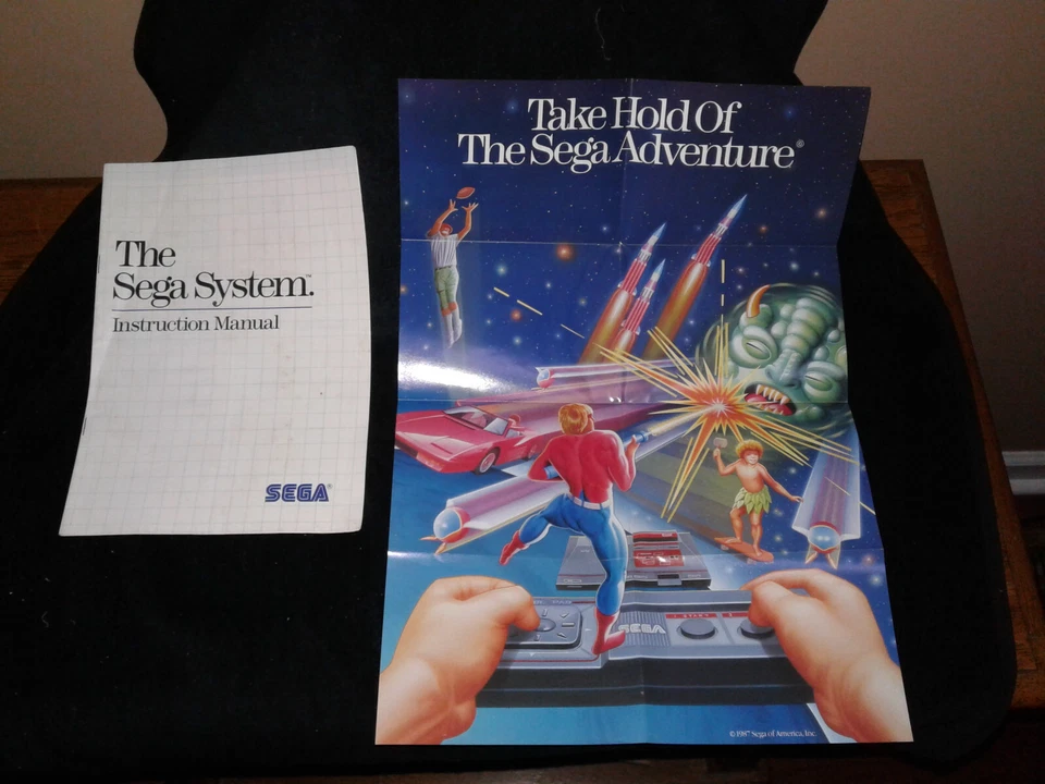VTG 1986 Sega Master System Console Instruction Manual & Insert Games Poster - Image 1 of 1