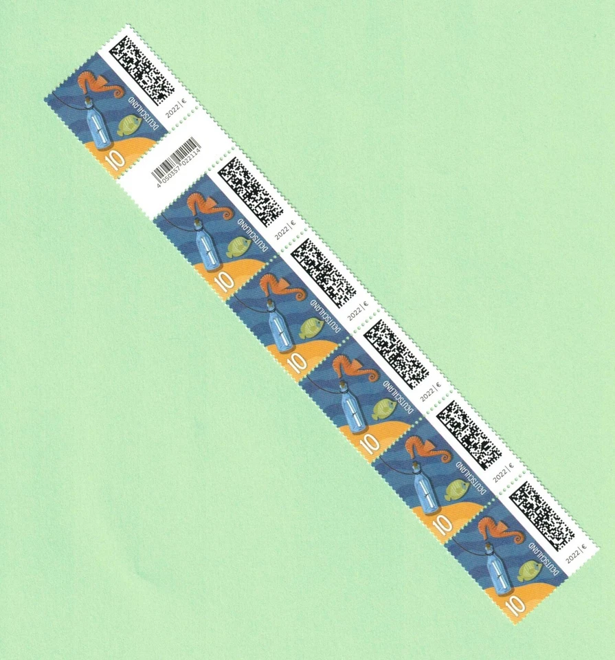 FLASCHENPOST RA 6-er Streif Bund MiNr 3723 AI postfrisch ungefalten - Bild 1 von 1