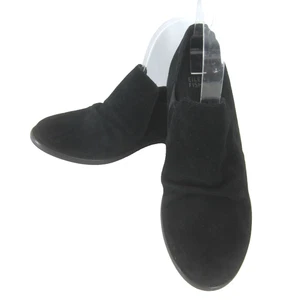 Eileen Fisher Womens 8 M Black Suede Loafers Slip On Shoes Ruched Shoe Preppy - Picture 1 of 7