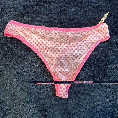 NUEVO CON ETIQUETAS VINTAGE VICTORIAS SECRET NAILON SATINADO INCREÍBLE FABULOSO TANGA LEOPARDO M Foto 1 de 4