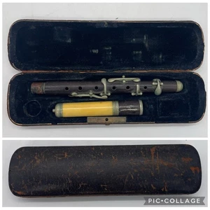 Antike H. F. MEYER 6 Schlüssel 6 Loch Piccolo Flöte HANNOVER GERMANY 1800er mit Etui - Bild 1 von 23