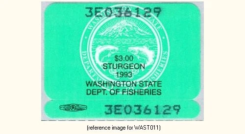 HALFPRICEFISH Washington Sturgeon Stamp 1993 $3.00 - Image 1 of 1