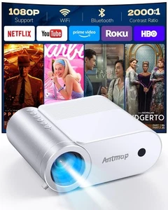 Mini Projector with WiFi and Bluetooth, Portable Projector for iPhone 1080P S... - Picture 1 of 9