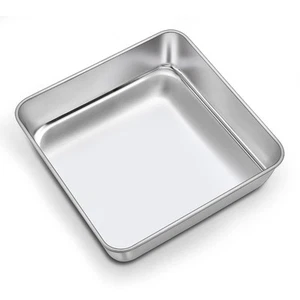 Square Baking Cake Pans, Small Stainless Steel Lasagna Brownie Pan For Birthd... - Picture 1 of 7