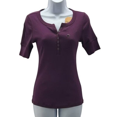 Y2K Henley Top XS Bella Elena 2010 Retro Mallcore Clean Girl Lounge Everyday - Image 1 of 4