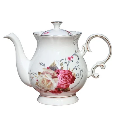 European Style Ceramic Flower Teapot Coffee Pot Water Pot Porcelain Gift Larg... - Image 1 of 4