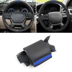 DIY Blue-strip Steering Wheel Sewing Leather Cover For Hyundai Genesis 2015 2016 - Bild 1 von 10