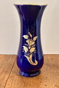 NEU Vintage Wiener Porzellan Jos Bock Kobaltblau VASE Goldrand & Detail ~ 8,5" Höhe - Bild 1 von 8