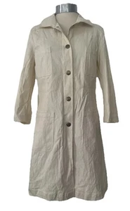 Vintage Max & Co Cream Lightweight Jacket / Coat Stretch Coated Cotton GB 10 - Picture 1 of 22