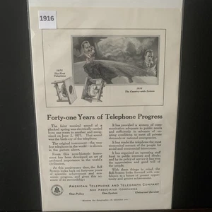 Vintage 1916 American Telephone Telegraph AT&T Forty One Years Ad Advertisement - Picture 1 of 2
