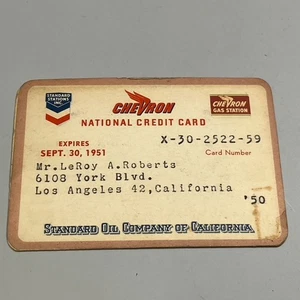VTG Rare 1950 Chevron National Credit Card Standard Oil Co Advertisement Ephemra - Picture 1 of 8