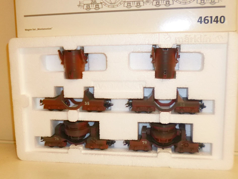 Märklin H0: 46140 Wagen-Set "Montanunion", 2x Roheisen- + 2x Schlackenwagen OVP - Bild 1 von 3