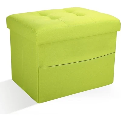 Folding Storage Ottoman Bench Comfortable Foot Rest W/ Hidden Storage Space New - Image 1 of 4