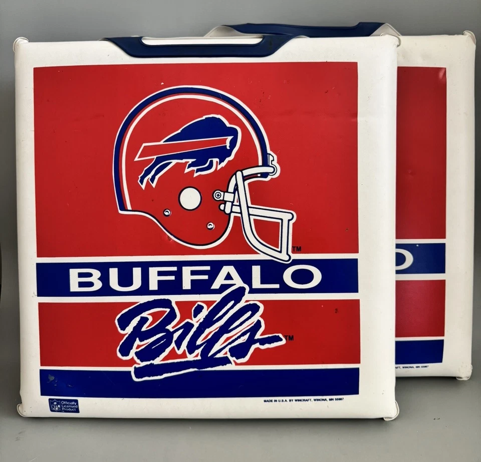 RARO Buffalo Bills - 2x Cojín de asiento de estadio Wincraft vintage años 80/90 EE. UU. Foto 1 de 4