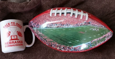 Nebraska Cornhuskers Football Vintage 1994 95 National Champions Ball & Mug Cover