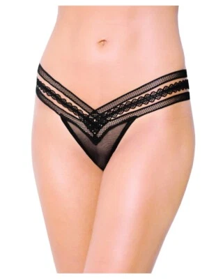 String schwarz dreifach Riemchen Tanga Höschen Softline 2439 sexy Damen Dessous - Bild 1 von 3