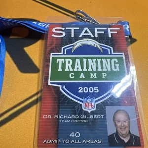 2005 Training Camp Staff Badge For Chargers Dr Richard Gilbert - Picture 1 of 5
