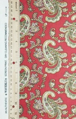 Waverly "Pretty Paisley" Jewel Color Home Decor Fabric BTY 54" Wide New On Bolt - Image 1 of 2