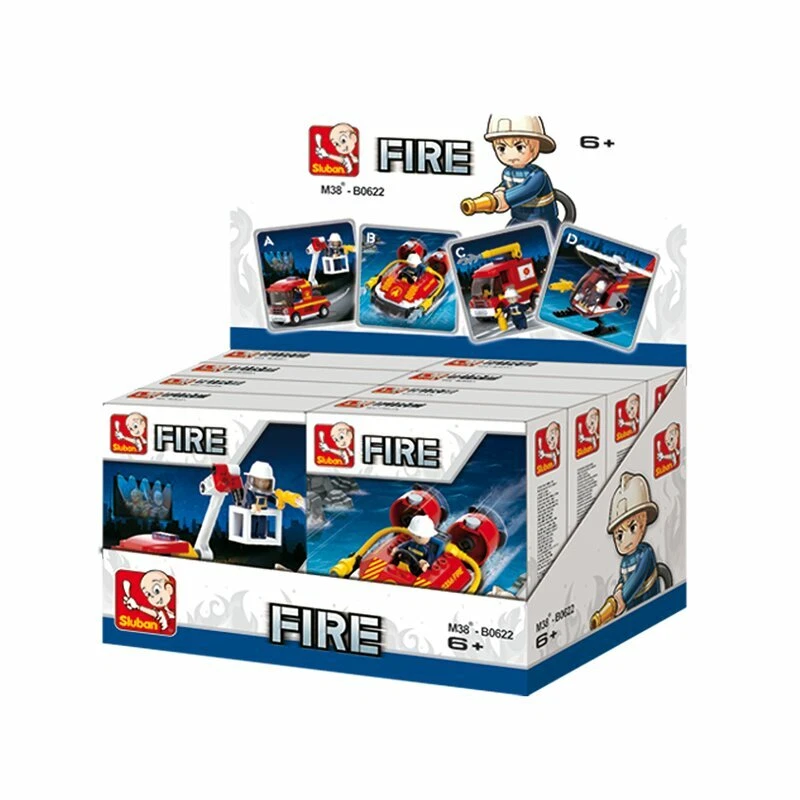 Sluban 0622 - Fire Brigade Display 4 Various Construction Kits,Per 2 Piece - New - Image 1 of 1